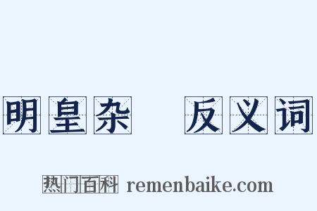 明皇杂録反义词是什么意思的图片